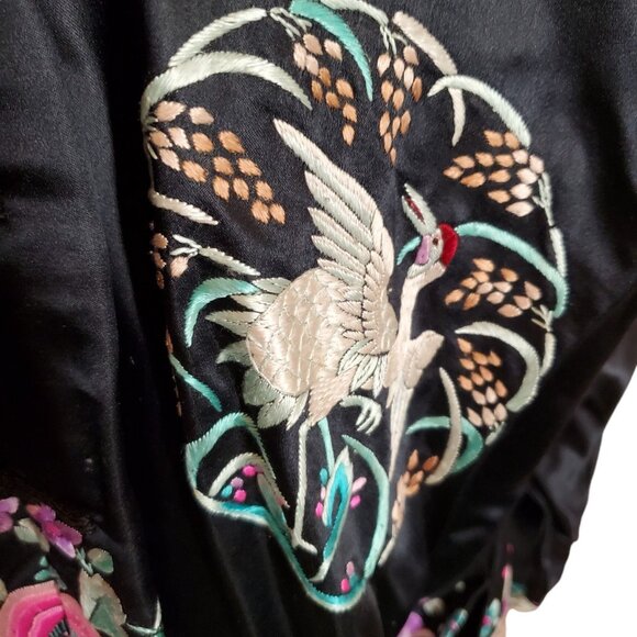 Antique Vintage Handmade Chinese Silk Kimono Jacket Blouse Robe Sz O/S - Picture 2 of 8